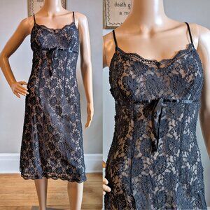 NWT Vintage Express Little Black Dress Lace Beaded Gothic Regency Empire Size 5